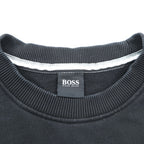HUGO BOSS クルーネック スウェット トレーナー L ブラック コットン ロゴ刺繍