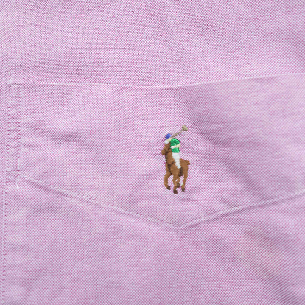 Ralph Lauren 90年代 クラシックフィット オックスフォード ボタンダウンシャツ M ピンク スモールポニー刺繍 ロゴ 胸ポケット