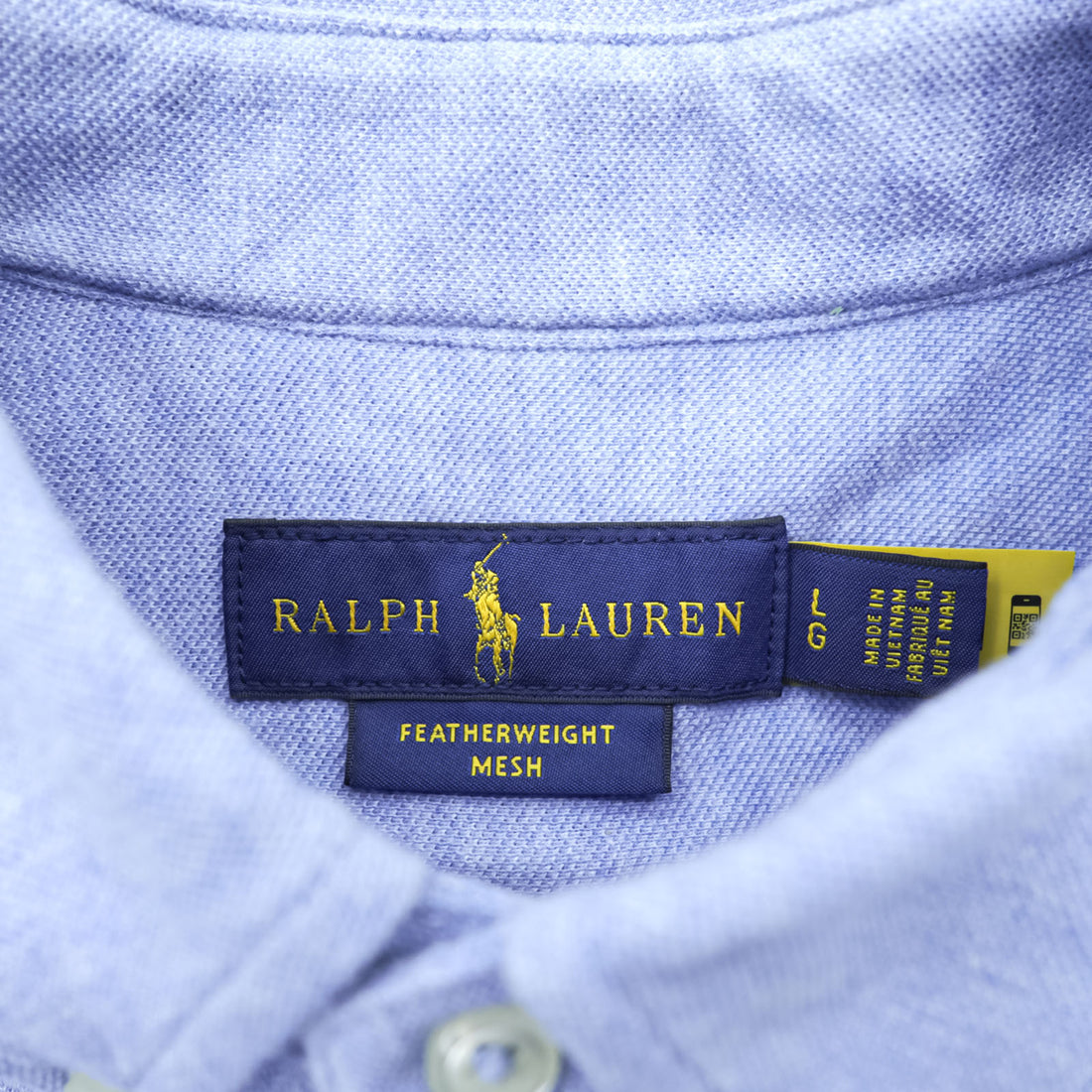 Ralph Lauren 鹿の子 ボタンダウンシャツ L ブルー FETHERWEIGHT MESH スモールポニー 刺繍 ロゴ