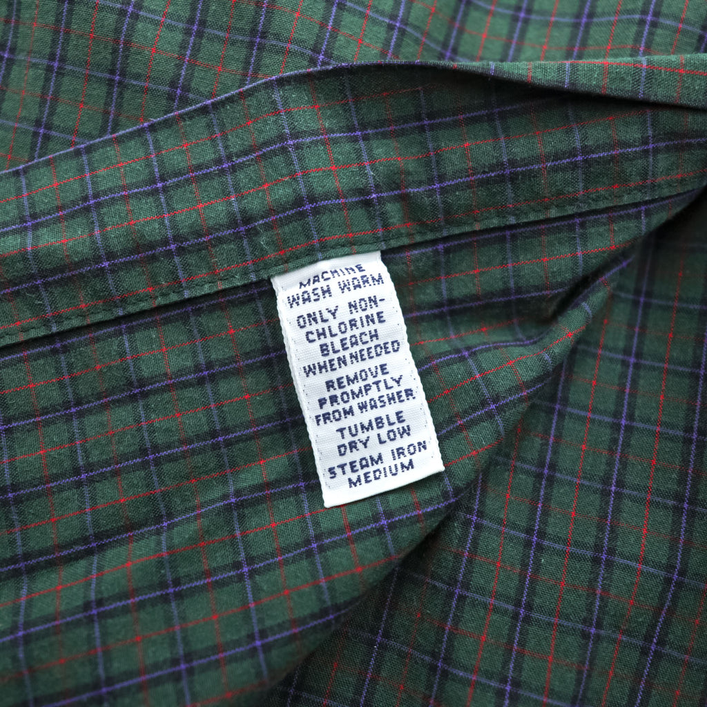 Ralph Lauren 90s button-down shirt, size XL, checked green, black, with small pony embroidery.