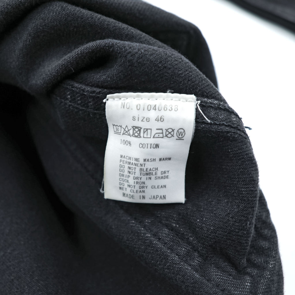 FACTOTUM Japan Made Black Denim Chore Coat Hunting Jacket S Black Round Collar 01040638