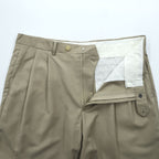 LAUREN RALPH LAUREN 90年代 2タック ワイド スラックス パンツ L ベージュ ダブルカフス