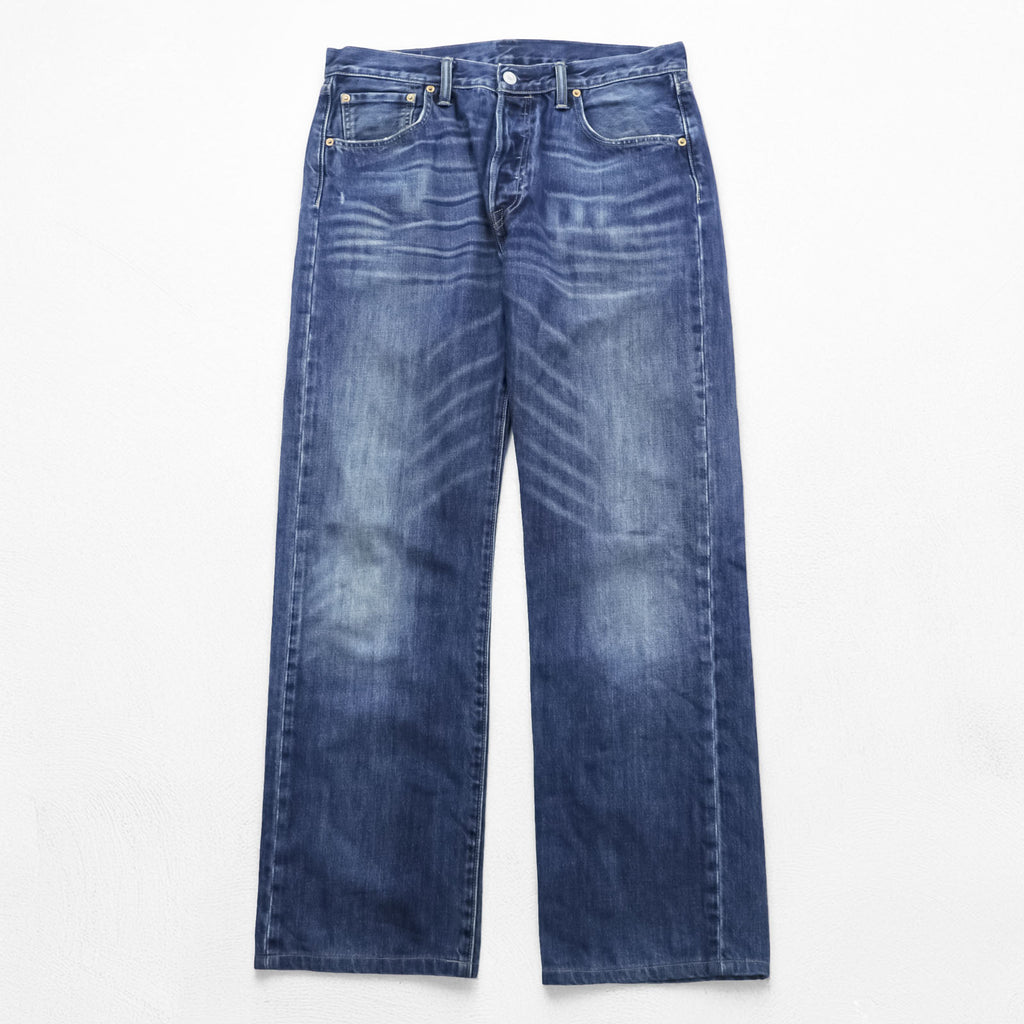 Levi’s 501 Straight Leg Button Fly Denim Jeans W34 L34 Indigo Faded Whiskered