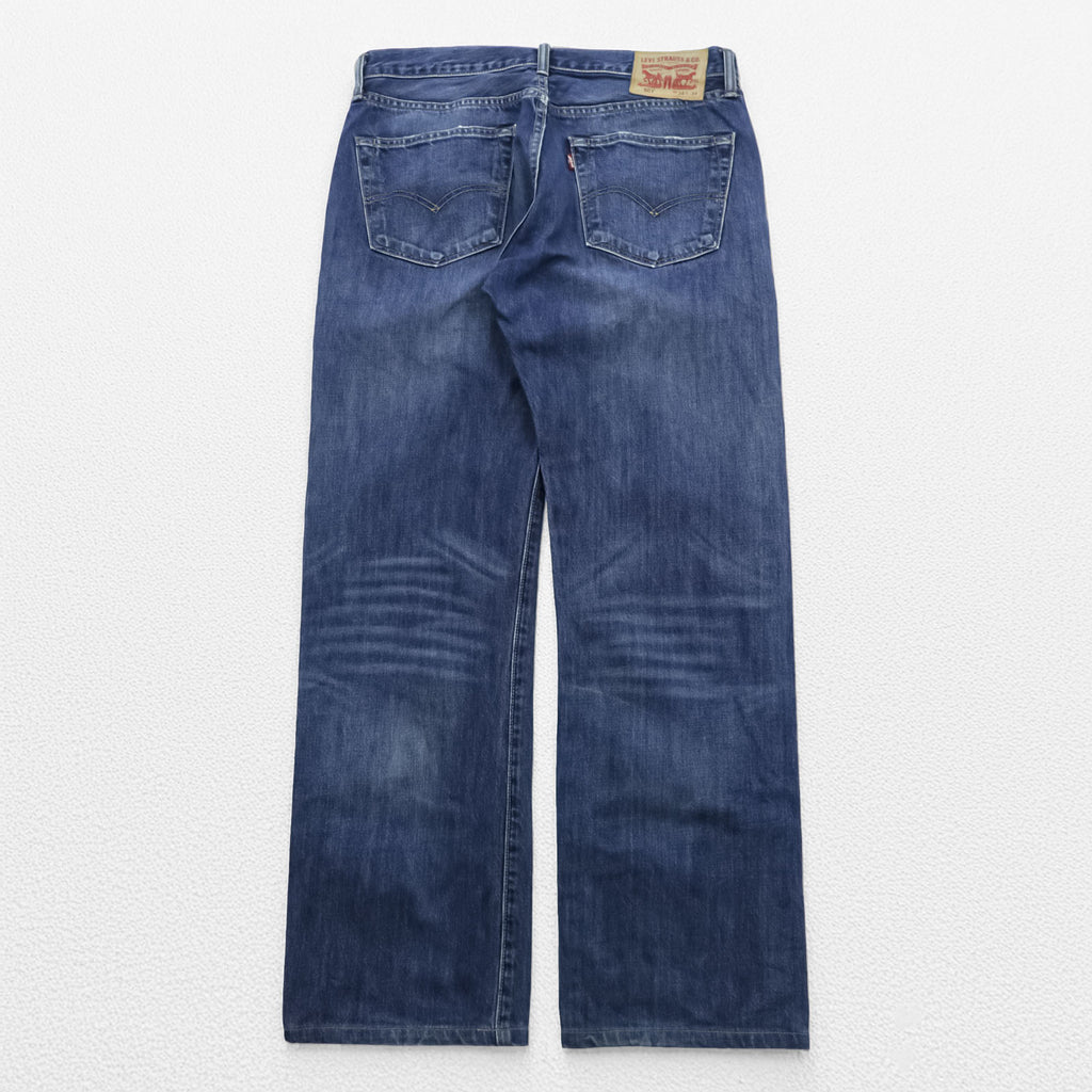Levi’s 501 Straight Leg Button Fly Denim Jeans W34 L34 Indigo Faded Whiskered