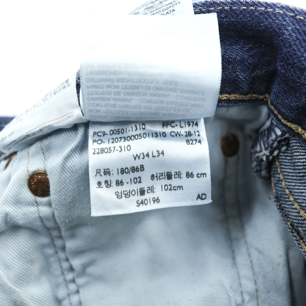 Levi’s 501 Straight Leg Button Fly Denim Jeans W34 L34 Indigo Faded Whiskered