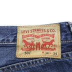 Levi’s 501 Straight Leg Button Fly Denim Jeans W34 L34 Indigo Faded Whiskered