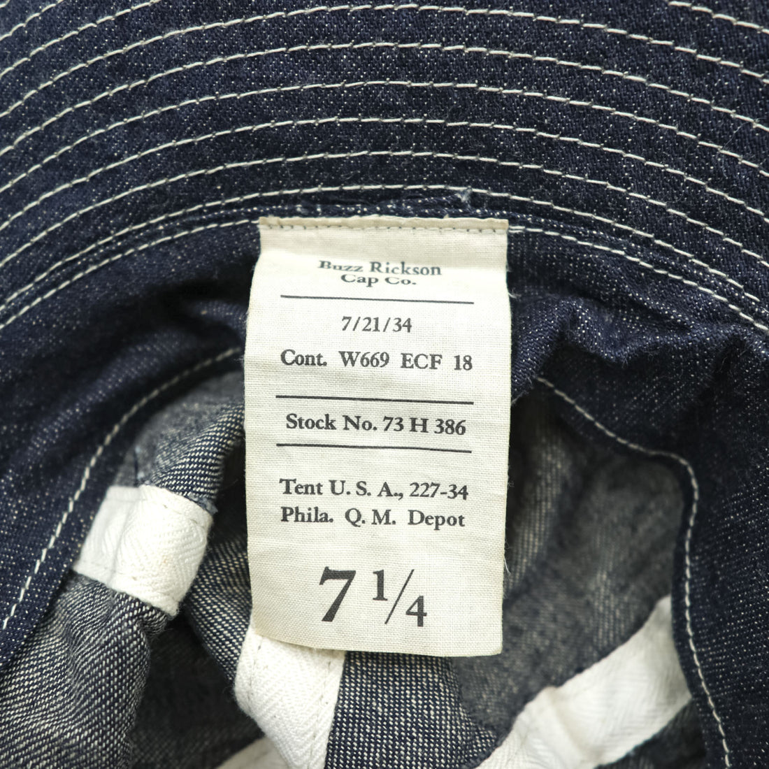 BUZZ RICKSON'S Made in Japan Denim Work Hat Bucket Hat US ARMY One Wash BR01476