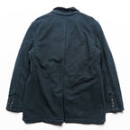 Polo Ralph Lauren 90s Emblem Embroidered Sweat Tailored Jacket Blazer XL Black Vintage-Processed Patch Velvet Collar