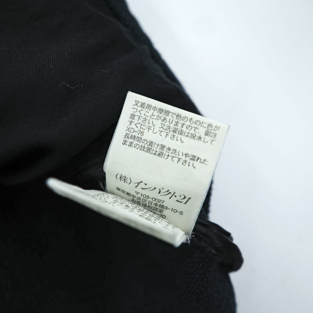 Polo Ralph Lauren 90s Emblem Embroidered Sweat Tailored Jacket Blazer XL Black Vintage-Processed Patch Velvet Collar