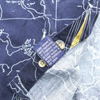 NAUTICA 90年代 総柄 ボタンダウンシャツ XL ネイビー コットン 胸ポケット 地図柄 ヨット