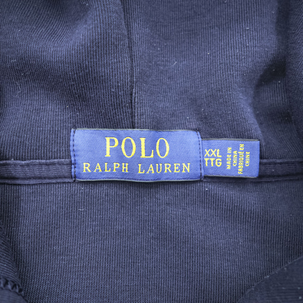 Polo Ralph Lauren ジップパーカー XL ネイビー フロントポケット スモールポニー 刺繍 ロゴ