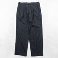 Ermenegildo Zegna 2-Pleat Wide Slacks Pants XL Black Wool