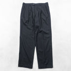 Ermenegildo Zegna 2-Pleat Wide Slacks Pants XL Black Wool