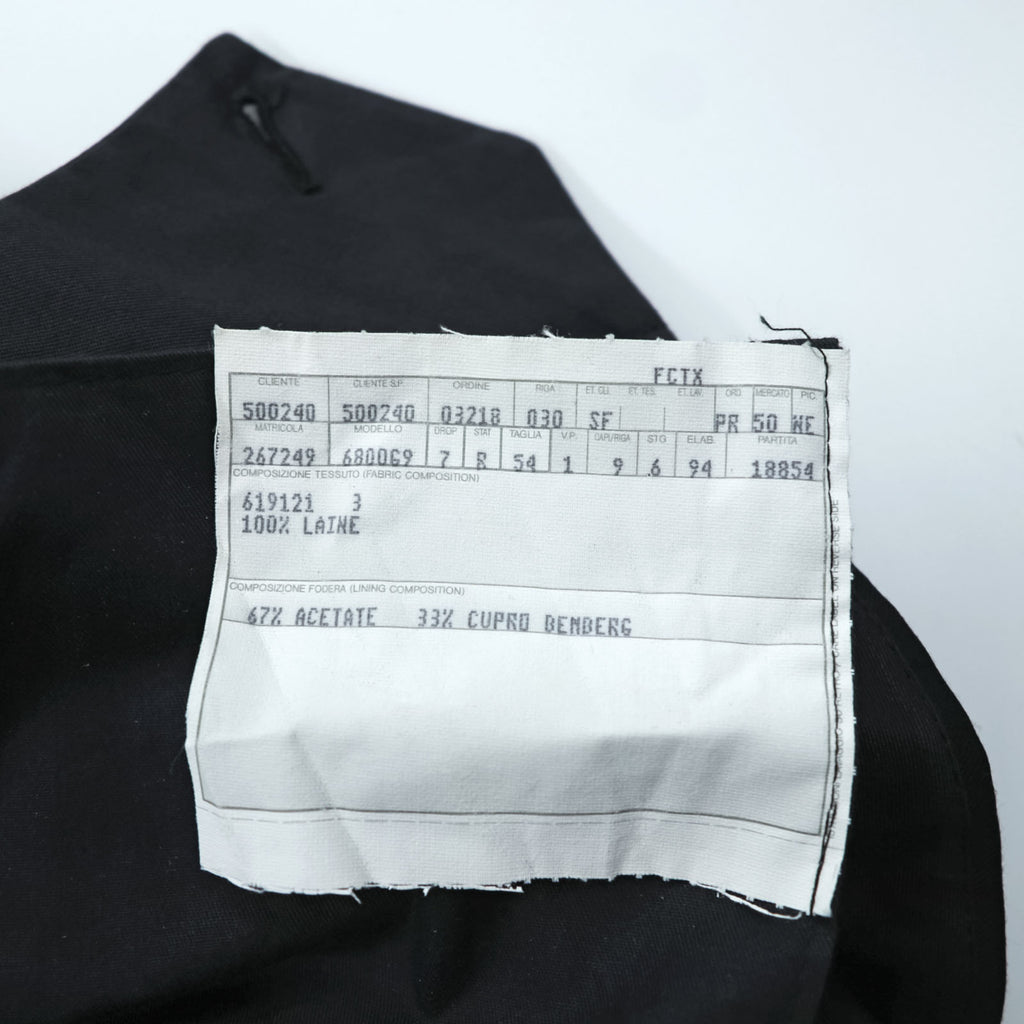 Ermenegildo Zegna 2-Pleat Wide Slacks Pants XL Black Wool