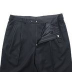Ermenegildo Zegna 2-Pleat Wide Slacks Pants XL Black Wool