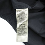 BURBERRY LONDON Stretch Dress Shirt S Black One Point Logo Embroidery Nova Check Switching Made in Turkey