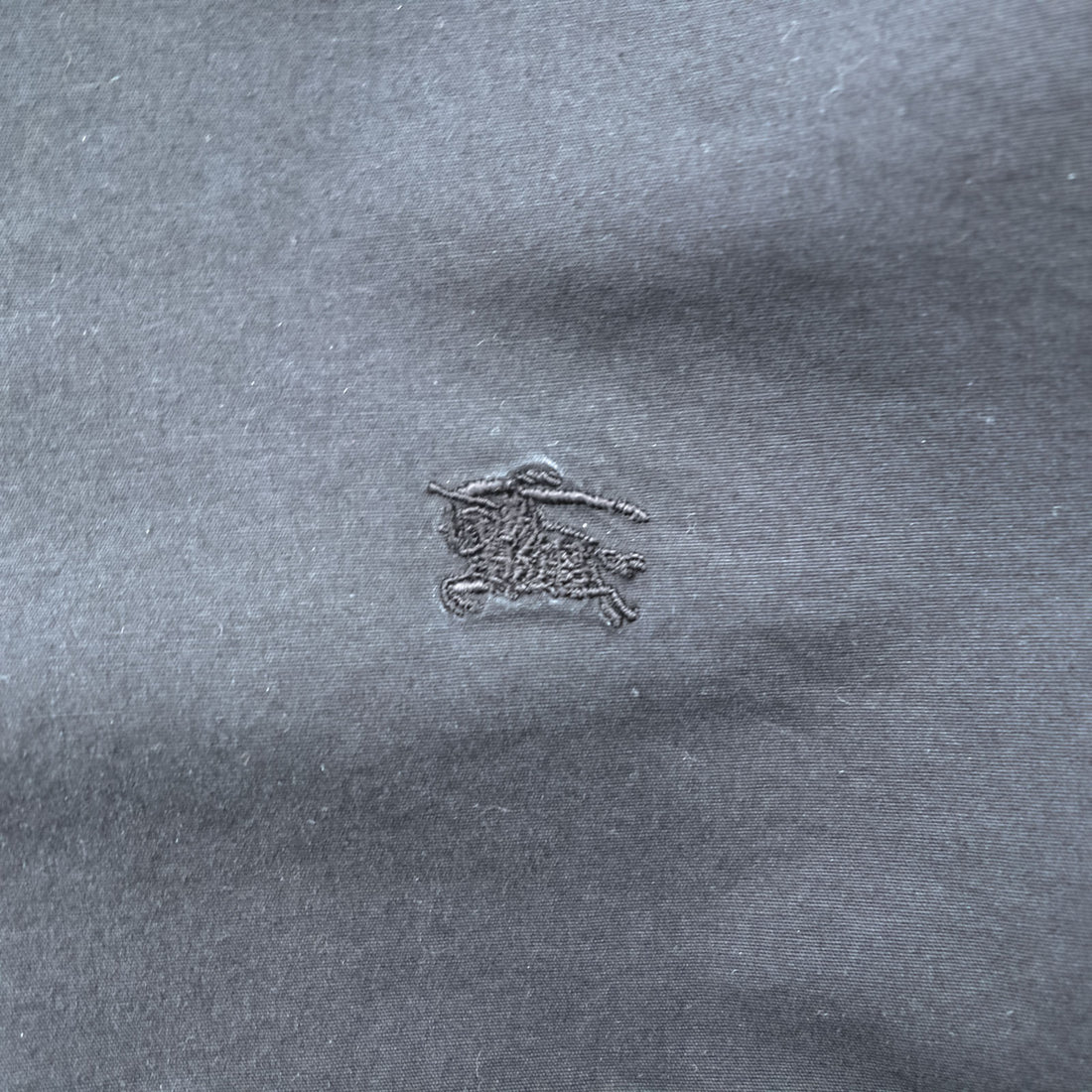 BURBERRY LONDON Stretch Dress Shirt S Black One Point Logo Embroidery Nova Check Switching Made in Turkey