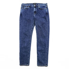Paul Smith Slim Fit Skinny Denim Pants Jeans M Blue Stretch Leather Patch