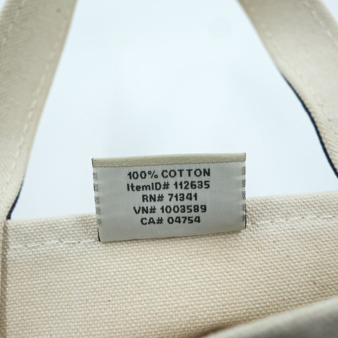 L.L.Bean USA製 BOAT AND TOTE キャンバス トートバッグ 生成り ホワイト ネイビー 112635
