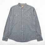 HUGO BOSS スリムフィット ワークシャツ XL ホワイト ブラック チェック 胸ポケット