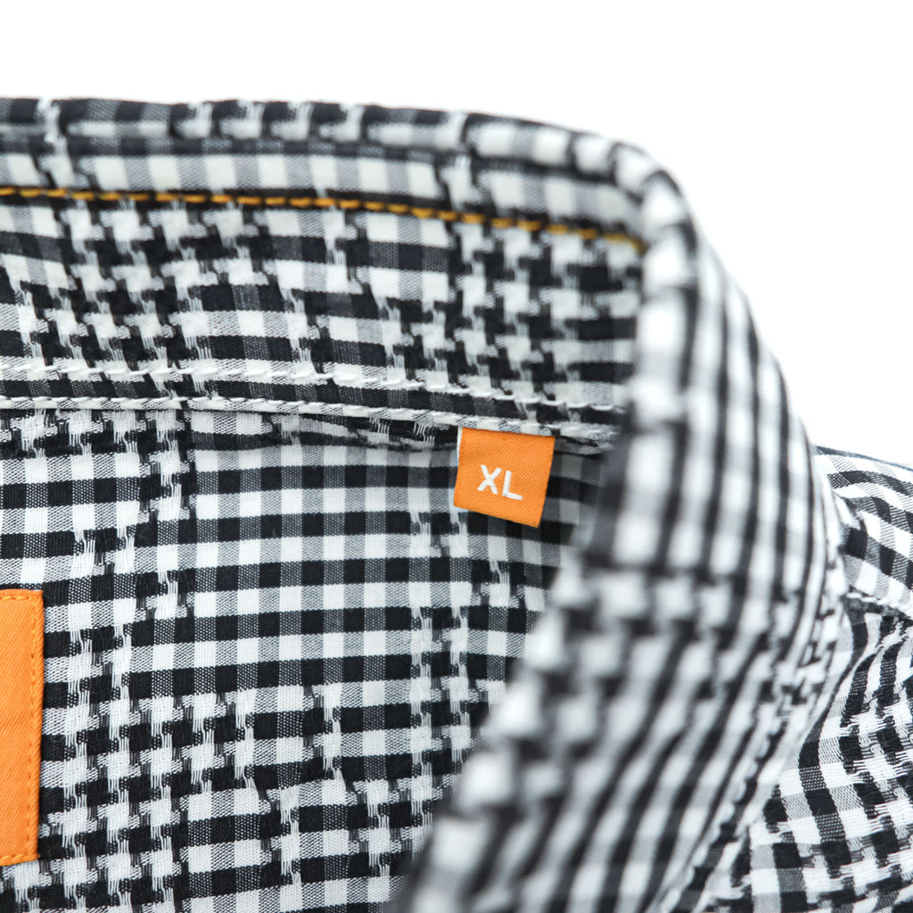 HUGO BOSS スリムフィット ワークシャツ XL ホワイト ブラック チェック 胸ポケット