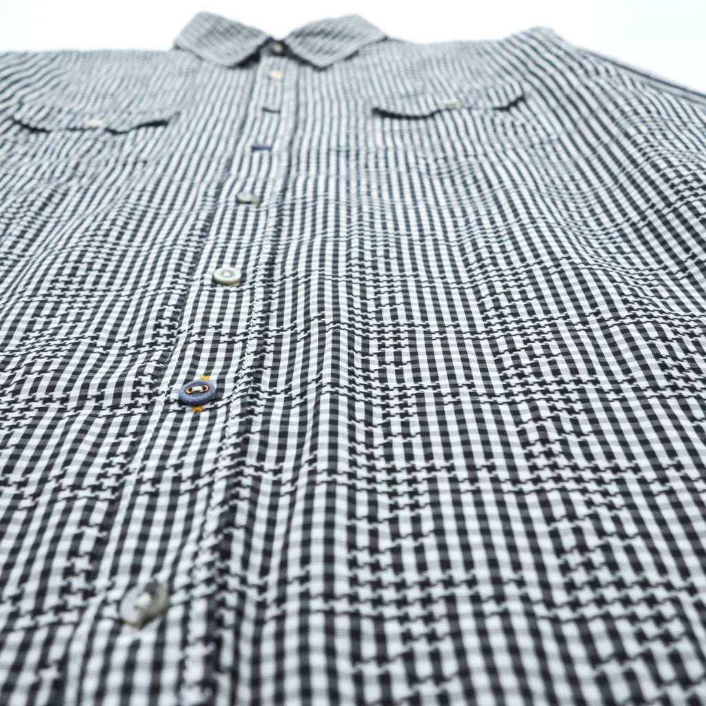 HUGO BOSS スリムフィット ワークシャツ XL ホワイト ブラック チェック 胸ポケット