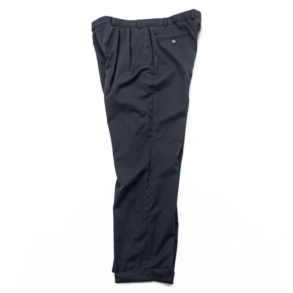 LAUREN RALPH LAUREN 90年代 2タック ワイド スラックス パンツ XL ブラック プリーツ TOTAL COMFORT