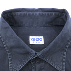 KENZO 90年代 ヴィンテージ 長袖シャツ L ブラック コットン 胸ポケット