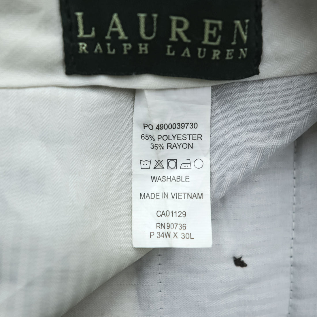 LAUREN RALPH LAUREN 90s Slacks Pants L Gray Check Rayon
