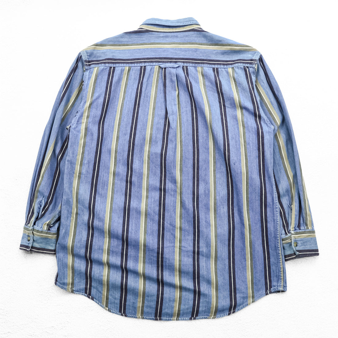 DOCKERS ( Levi's ) 90年代 ボタンダウン デニムシャツ L ブルー ストライプ 胸ポケット