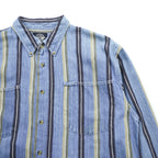 DOCKERS ( Levi's ) 90年代 ボタンダウン デニムシャツ L ブルー ストライプ 胸ポケット