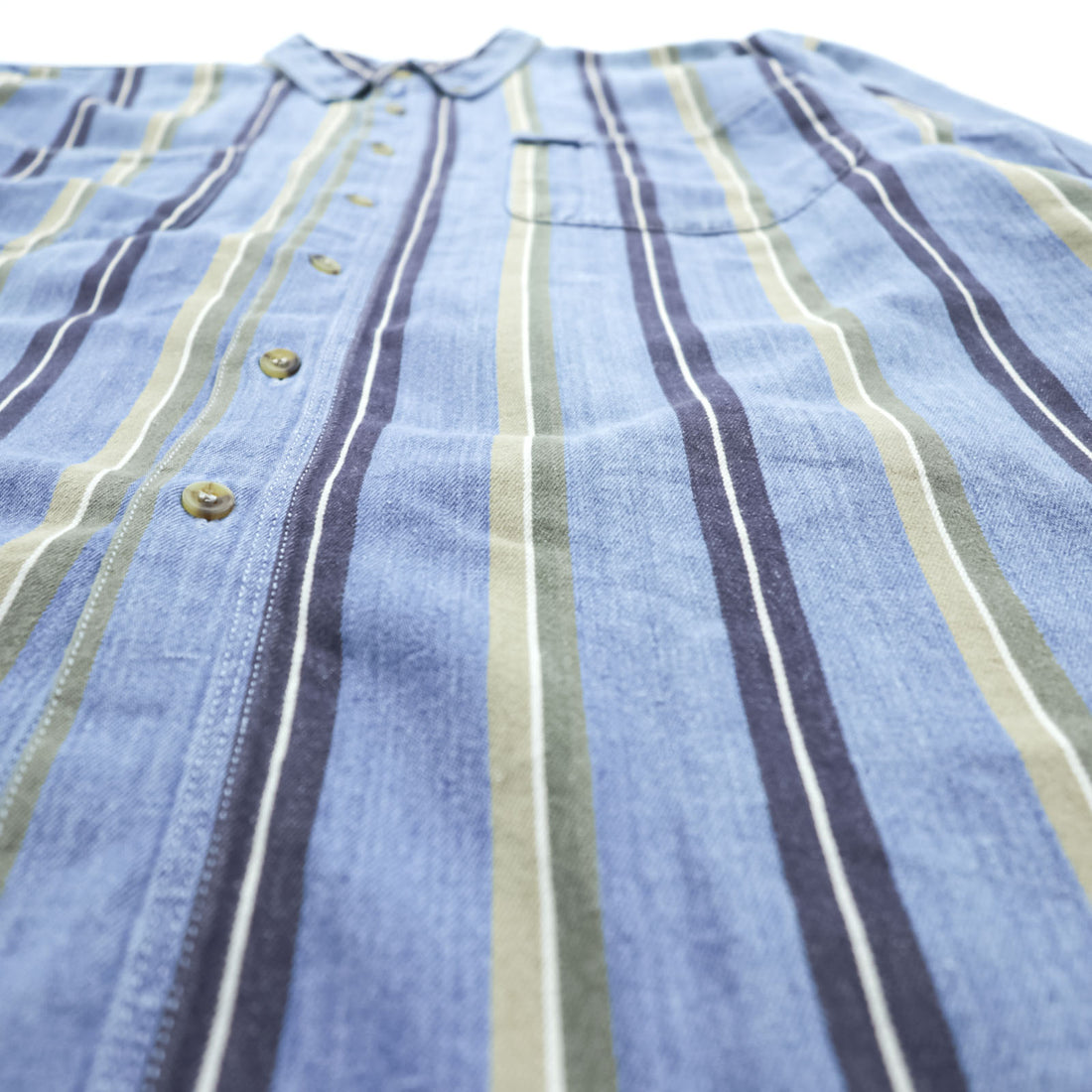 DOCKERS ( Levi's ) 90年代 ボタンダウン デニムシャツ L ブルー ストライプ 胸ポケット