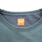 HUGO BOSS クルーネック スウェット トレーナー L グリーン コットン ワンポイントロゴ