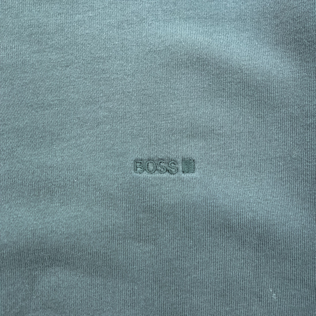 HUGO BOSS クルーネック スウェット トレーナー L グリーン コットン ワンポイントロゴ