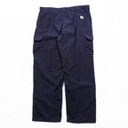 carhartt ダック地 カーゴパンツ ワークパンツ XL ネイビー コットン Flame Resistant 難燃 FRB240-DNY