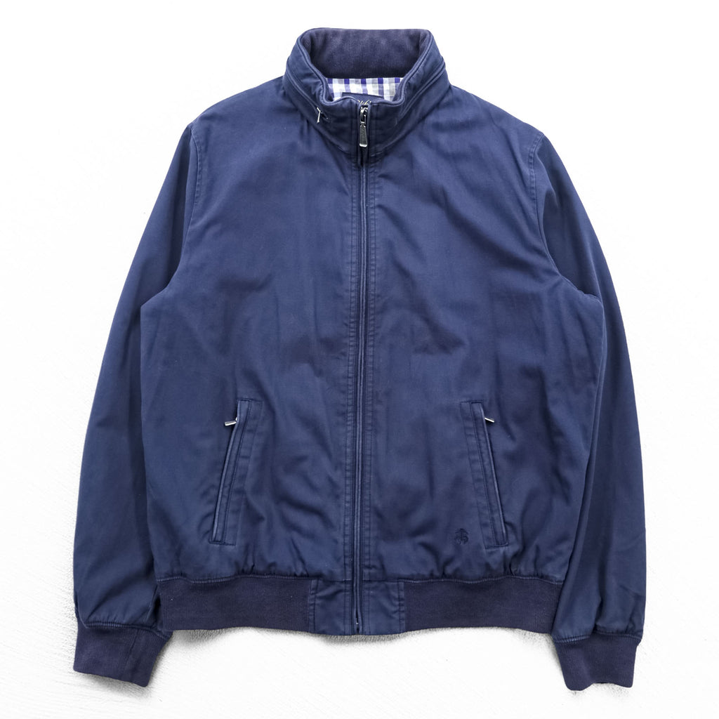 346 Brooks Brothers フード収納式 スウィングトップ ハリントンジャケット L ネイビー