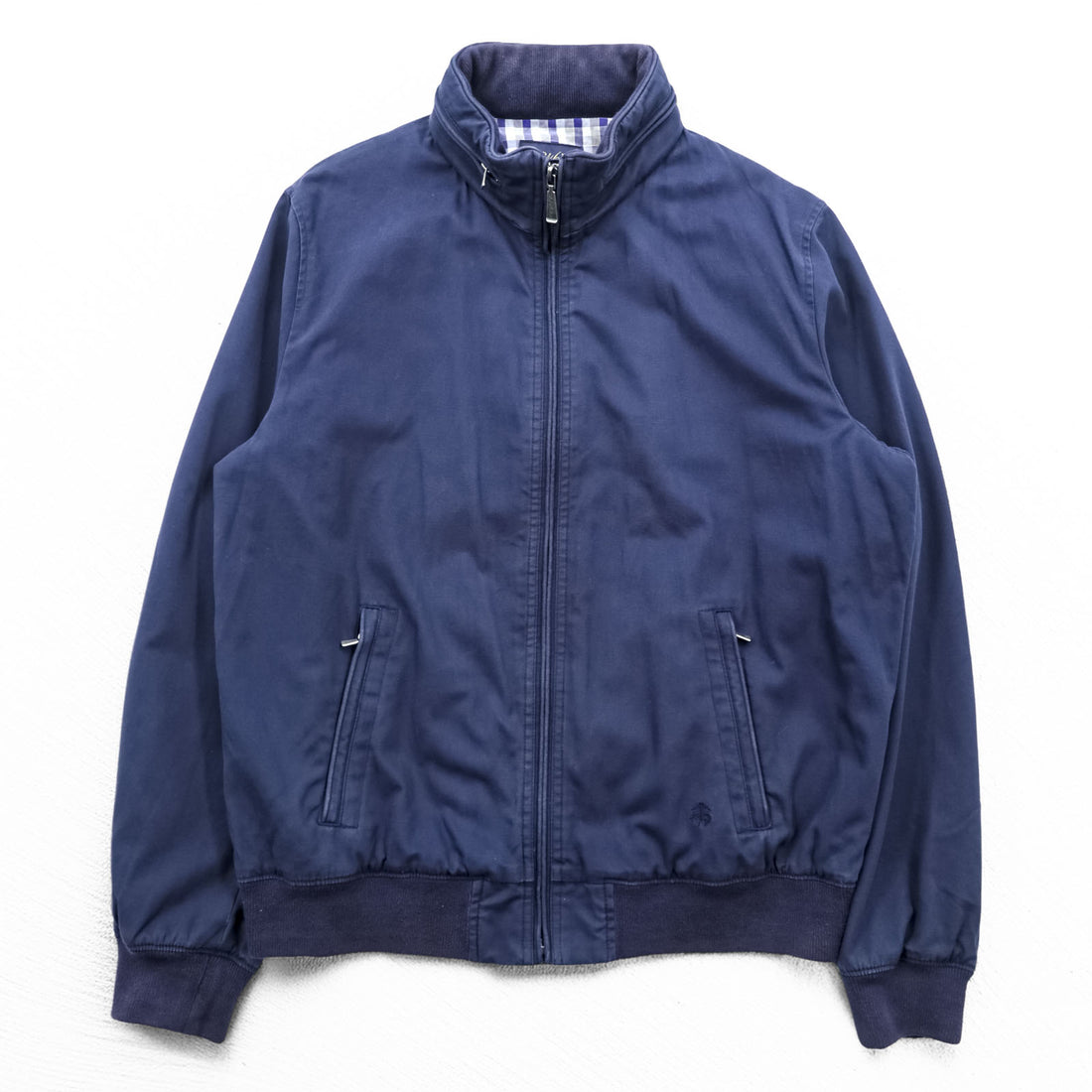 346 Brooks Brothers フード収納式 スウィングトップ ハリントンジャケット L ネイビー