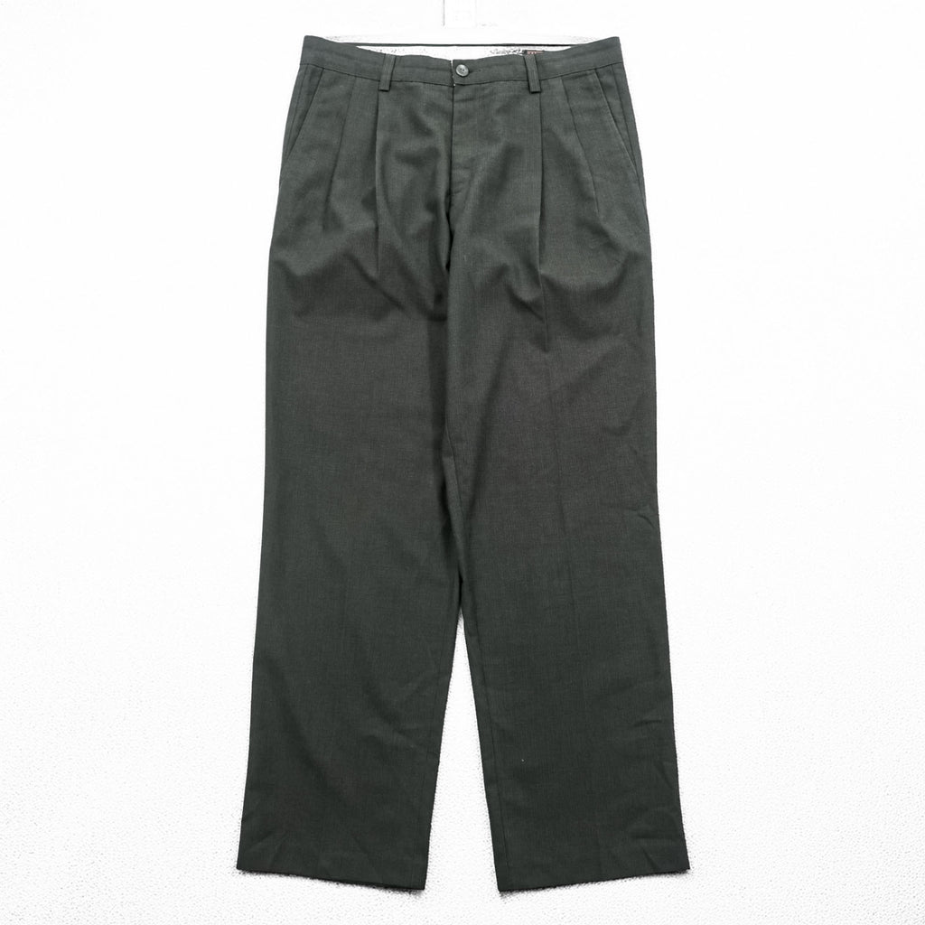 DOCKERS ( Levi's ) 00年代 CLASSIC FIT 2タック ワイド スラックス パンツ L グレー プリーツ KHAKIS