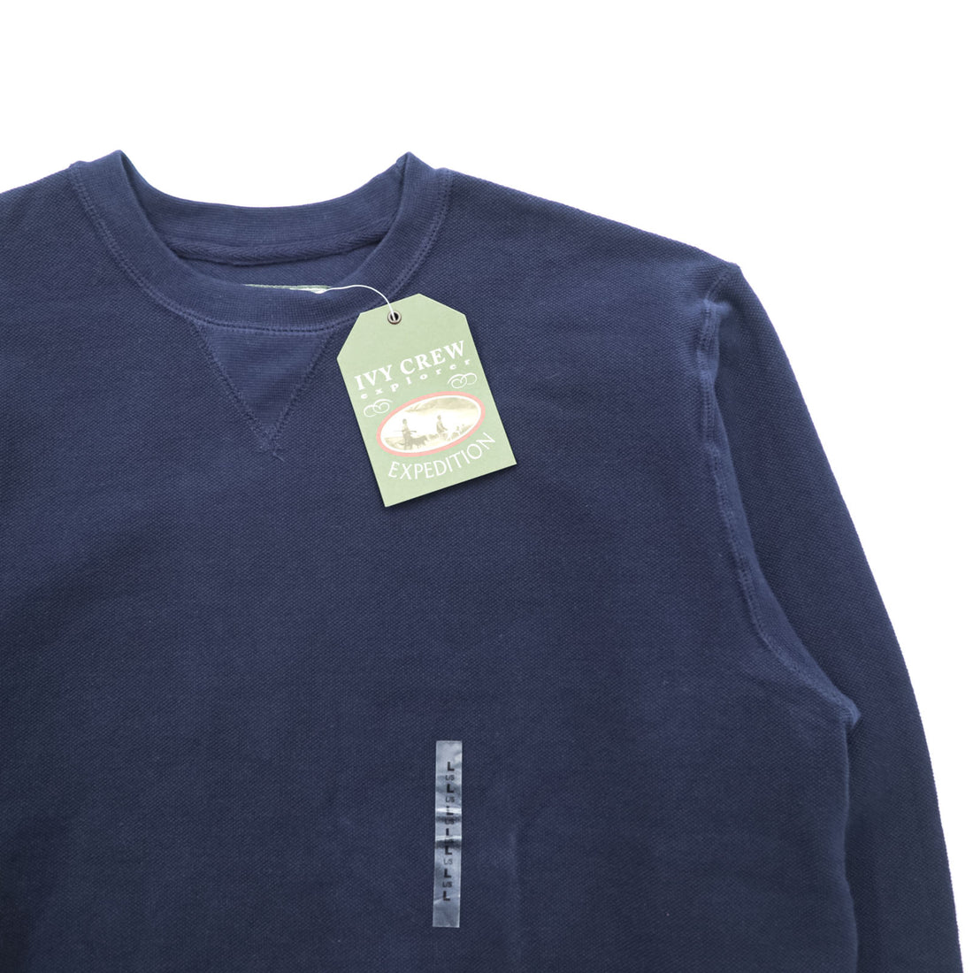 IVY CREW 前V ブランク スウェット トレーナー L ネイビー コットンニット 未使用品