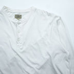 L.L.Bean ヘンリーネック 長袖 ロングスリーブ Tシャツ ロンT L ホワイト コットン AUB4