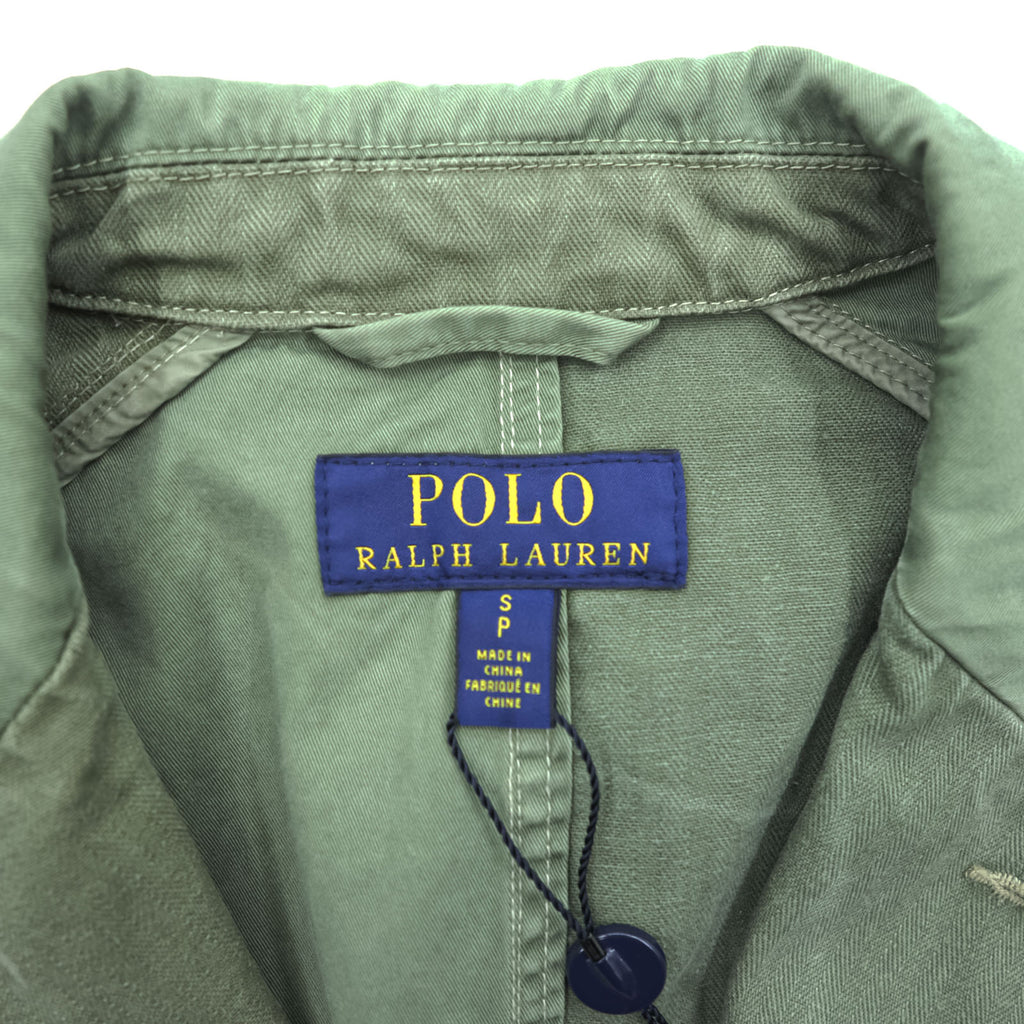 Polo Ralph Lauren パッチワーク スポーツコート テーラードジャケット ブレザー S カーキ ミリタリー 未使用品 MNPOOTW17I20001