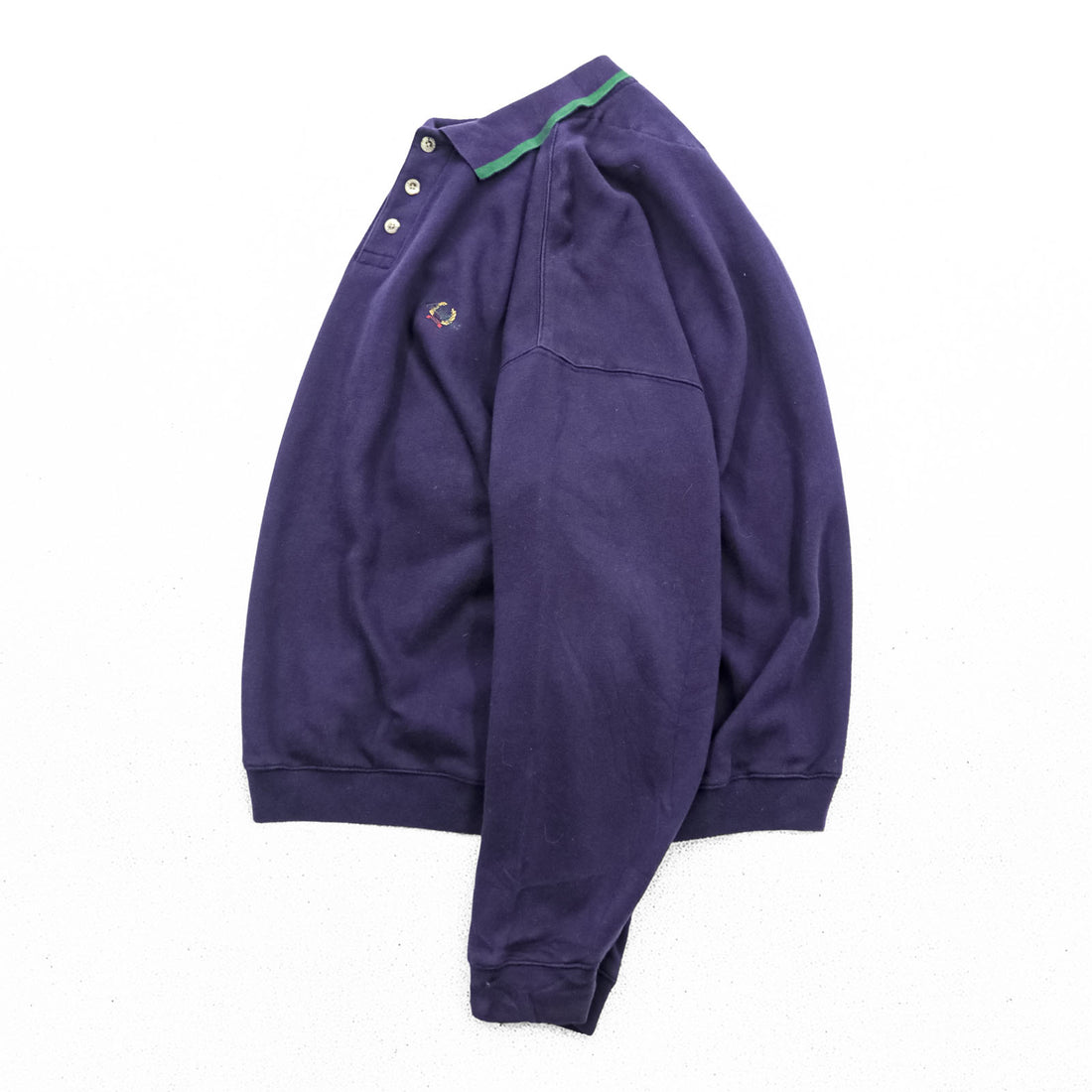 Eddie Bauer 90年代 ポロ スウェット トレーナー L ネイビー ワンポイントロゴ EBTEK 襟付き