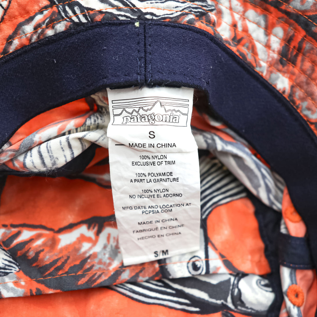 Patagonia ウェーブフェアラー バケットハット 総柄 オレンジ ネイビー ナイロン 29155SP16