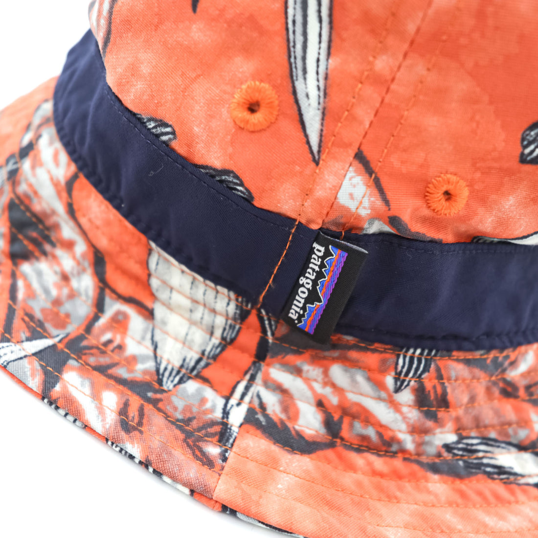 Patagonia ウェーブフェアラー バケットハット 総柄 オレンジ ネイビー ナイロン 29155SP16