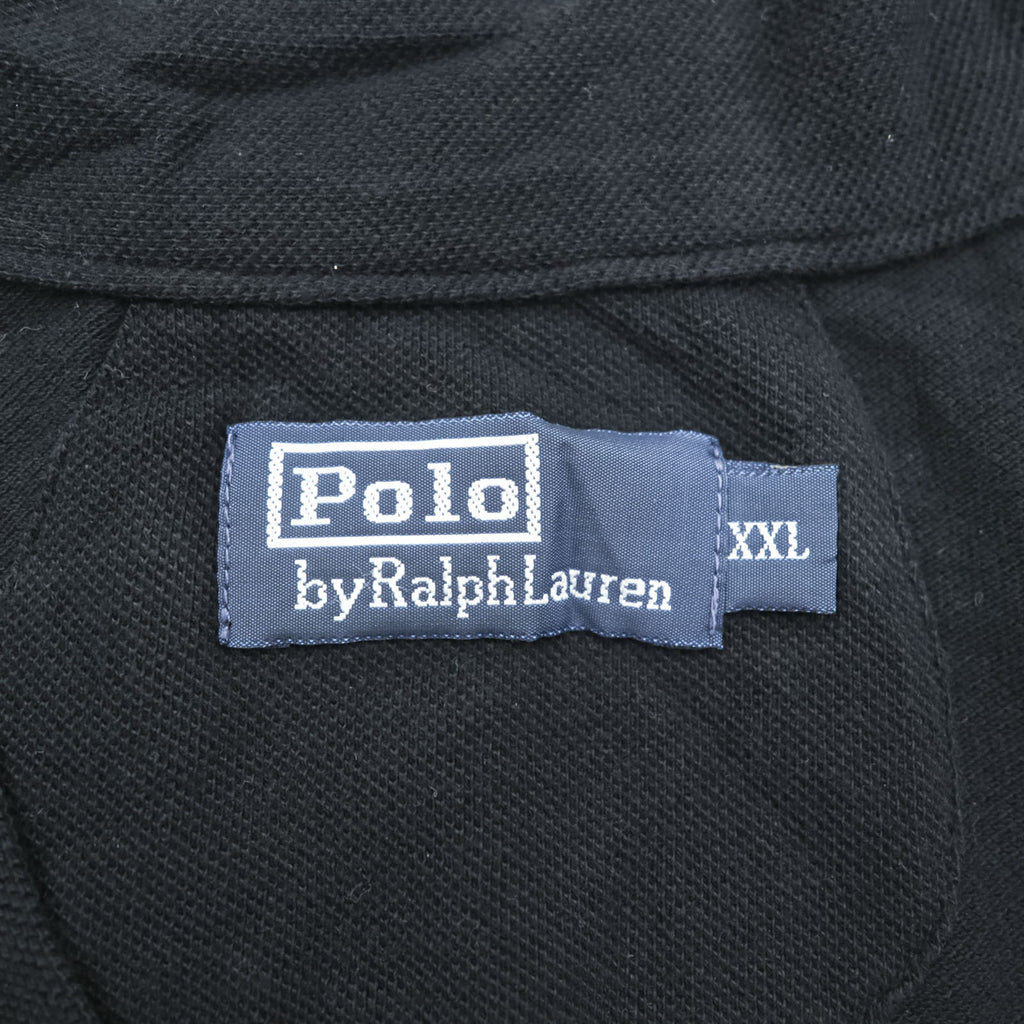 Polo Ralph Lauren 90年代 鹿の子 ニット カーディガン 2XL ブラック スモールポニー刺繍