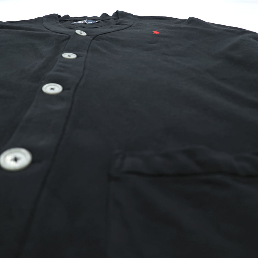 Polo Ralph Lauren 90年代 鹿の子 ニット カーディガン 2XL ブラック スモールポニー刺繍