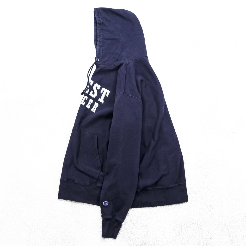 Champion リバースウィーブ REVERSE WEAVE 青単タグ 復刻 プルオーバー パーカー XL ネイビー カンガルーポケット WEST SOCCER