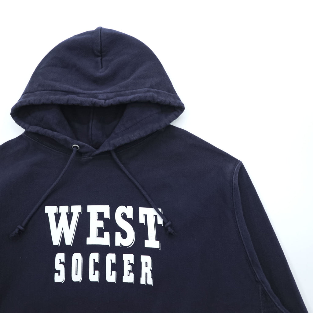 Champion リバースウィーブ REVERSE WEAVE 青単タグ 復刻 プルオーバー パーカー XL ネイビー カンガルーポケット WEST SOCCER
