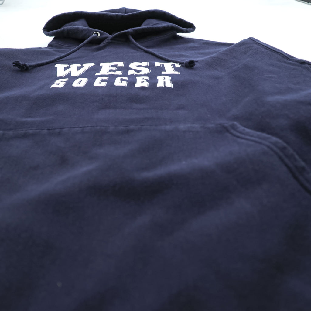 Champion リバースウィーブ REVERSE WEAVE 青単タグ 復刻 プルオーバー パーカー XL ネイビー カンガルーポケット WEST SOCCER