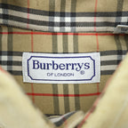 BURBERRY LONDON 80年代 フランス製 ヴィンテージ コーデュロイ ボタンダウンシャツ M ベージュ ノバチェック